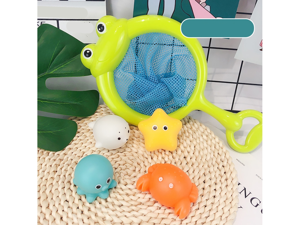 Mali brinquedo de Banho para Bebê com Luz Animais Flutuantes com Rede Toddler