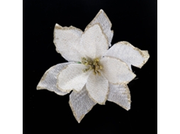 Flores Artificiais De Tecido Com Borda Dourada 13cm Para Natal