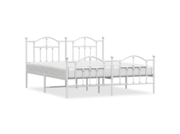 Bed Frame, Bed Frames Vidaxl Branco Aço (183 X 213 Cm)