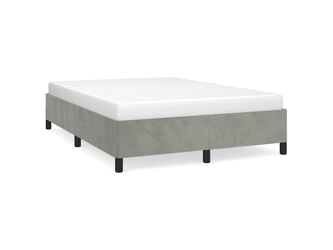 Estrutura de Cama sem Colchão em Cinza Claro 152x203 cm Tamanho Queen Veludo MAISON EXCLUSIVE
