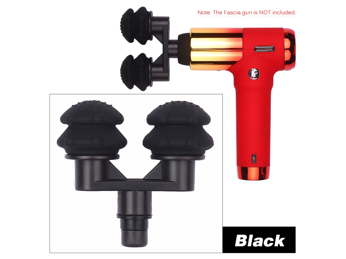 Cabeça de massagem para gun de fáscia, duplo almofada de ar preto/laranja S/MARCA