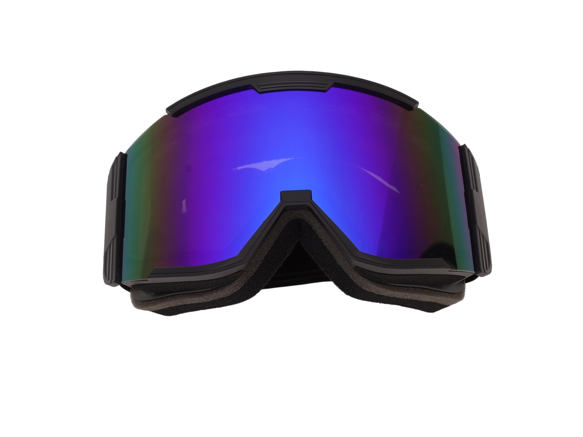 Óculos De Esqui Outdoor Anti-embaçamento Protetor Uv Aprovação Grande Visão Preto Com Lente Azul