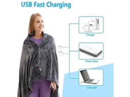 Cobertor Aquecido Xale Aquecido Usb Cobertor Elétrico de Flanela de Energia Móvel Cobertor Verde Militar