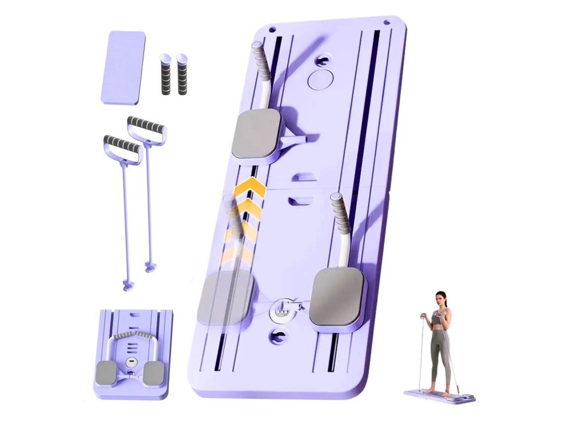 Equipamento De Pilates Reformer Com Base Deslizante, Faixas De Resistência E Cronômetro Magic Select