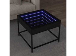 Vidaxl Mesa De Centro C/ Luzes Led Infinity 50x50x41 Cm Preto