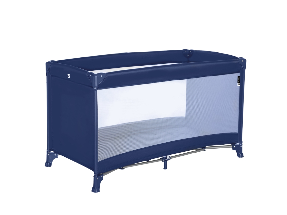 Berço De Viagem Asalvo Creta 120x60 Cm - Dobrável Tipo Guarda-chuva, Leve, Rede Lateral - Marinho