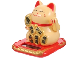 Estatueta De Gato Chinês De Plástico Movida A Energia Solar Com Braço Acenando