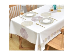 Mantel Retangular De Pvc Impermeável E Anti-óleo 137x180cm Para Mesa Exterior Cozinha Limpeza Fácil