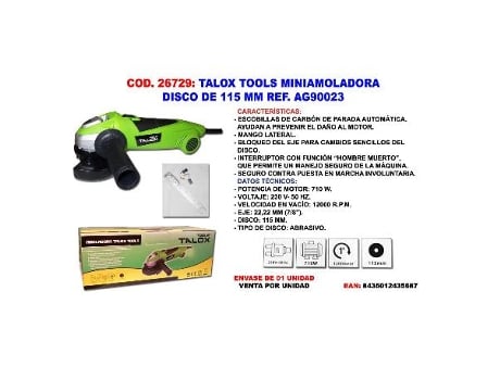 Talox tools miniamoladora 115 710 w ag90023