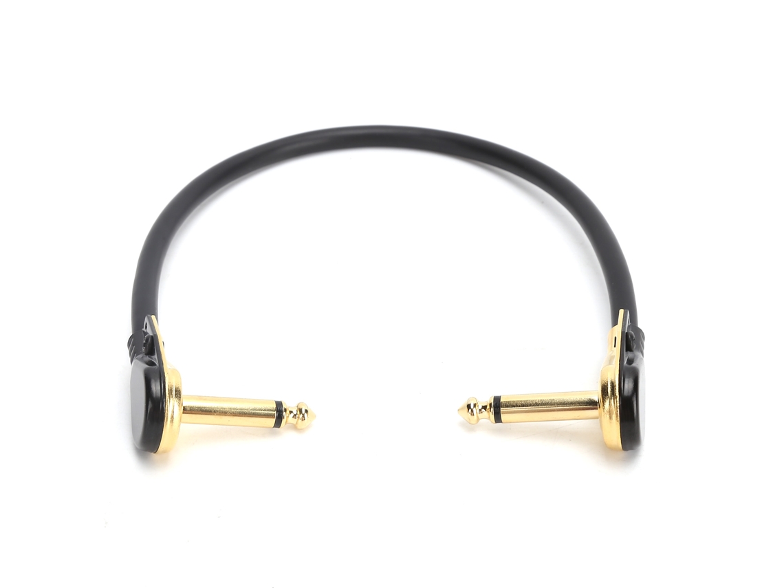Aetheria cabo de Efeito para Guitarra Elétrica 6.35mm Duplo Cotovelo 15cm com Conector de Ouro