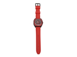 Relógio Quartz Masculino Multifuncional Resistente À Água Cronógrafo Pulseira Silicone Vermelho