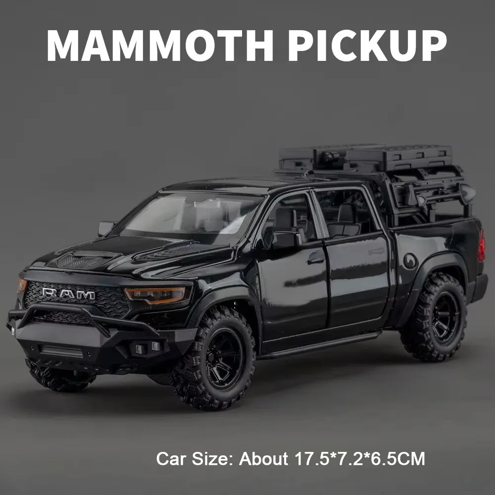 (mammoth Preto) Escala 1:32 - Miniatura De Caminhonete, Com Simulação De Som E Luz