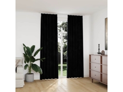 Vidaxl Cortinas Blackout Com Ganchos 2 Pcs 140x245 Cm Veludo Preto