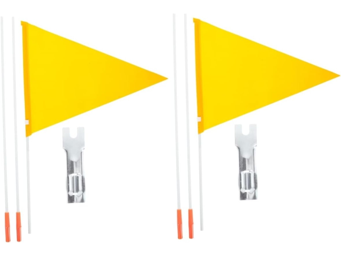 Conjunto De 2 Bandeiras De Segurança Reforçadas Para Bicicletas Com Suporte Para Fixação.