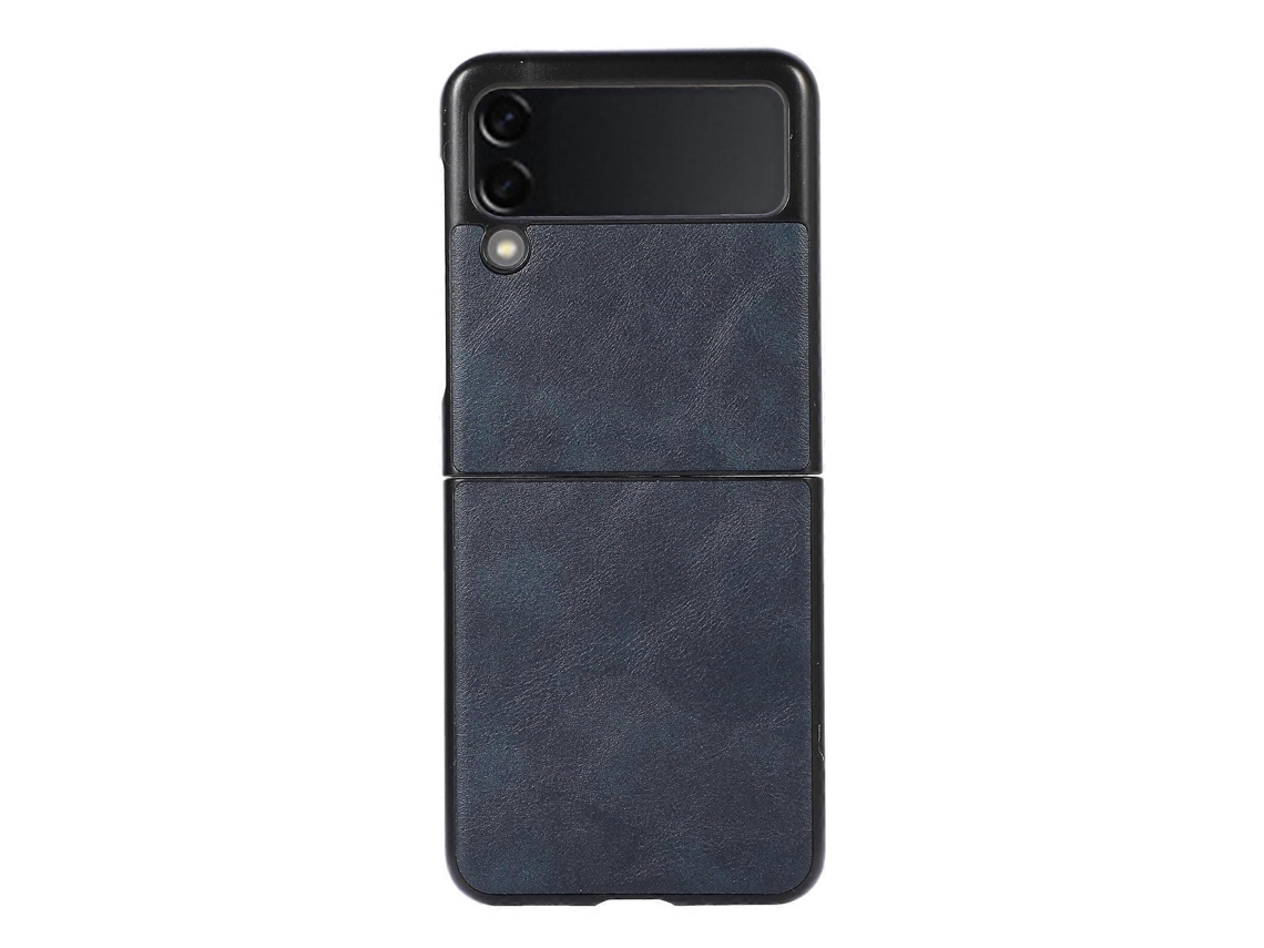 Capa De Celular Em Pu Com Textura De Couro Bovino Para Samsung Galaxy Z Flip 3 5g