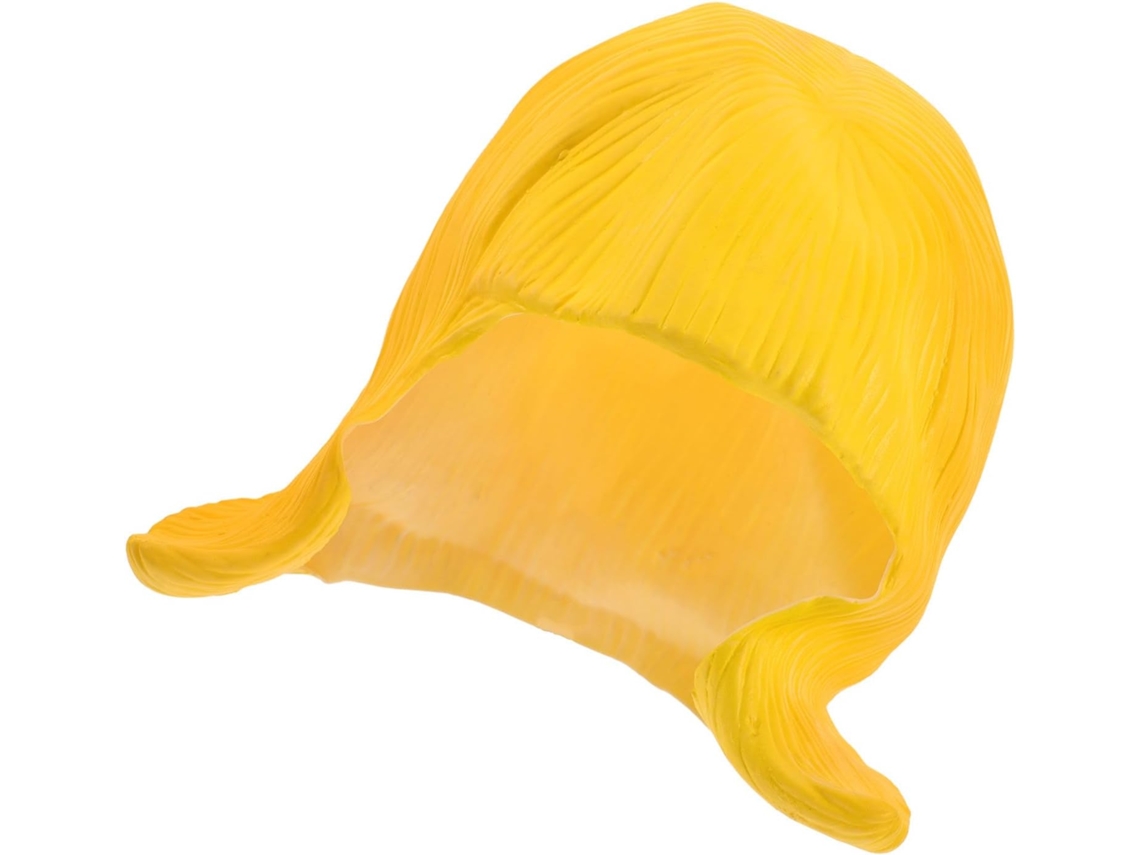 Peruca De Látex Amarela Para Cosplay, Estilo Curto, Visual Realista, Confortável E Fácil De Usar.