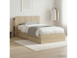 Vidaxl Estrutura De Cama Com Armazenamento Com Gaveta Carvalho Sonoma