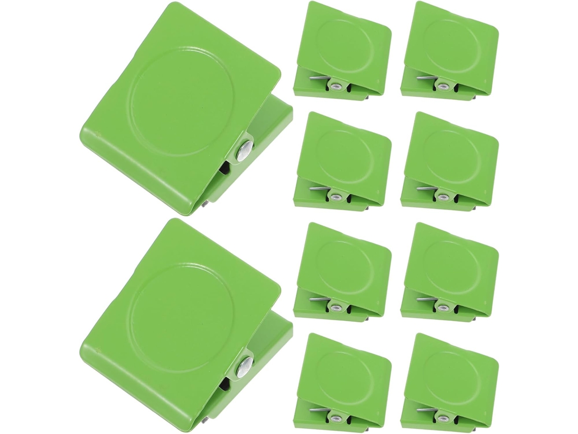 Toddmomy Conjunto de 10 Clipes Magnéticos Geladeira de Metal 3,5cm, Suportes Grandes Quadrados e Redondos para Casa