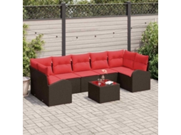 Vidaxl Conjunto De Sofá De Jardim 8 Unid. 7-número De Lugares