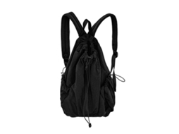 Mochila Feminina De Viagem Com Cordão E Franzido, Ideal Para Estudantes, Escola E Esportes. Grande Capacidade De Armazenamento, Preta.