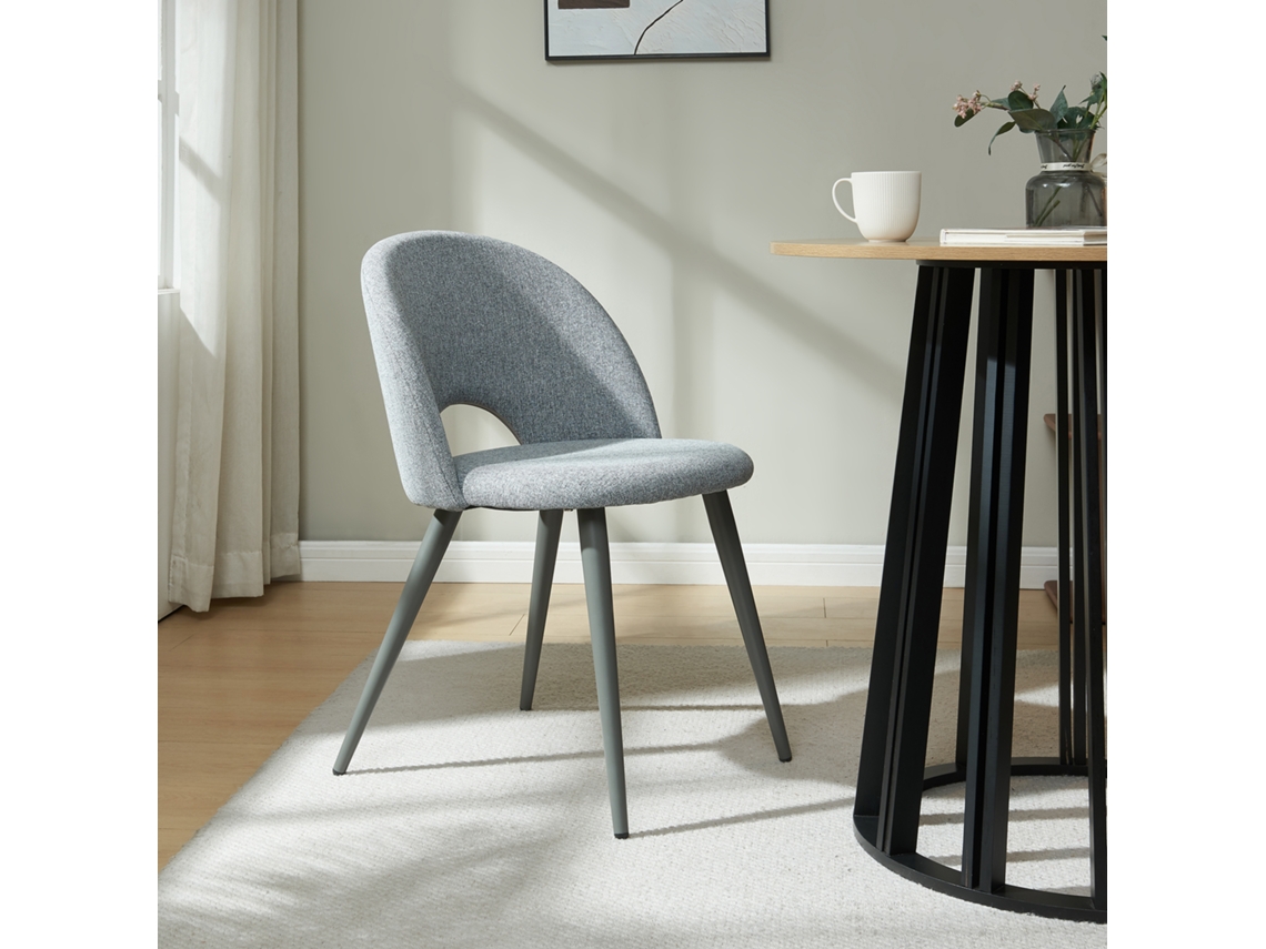 Conjunto de 4 Cadeiras de Jantar Karijoki Tecido e Metal 77x50x55 cm EN.CASA