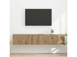 Vidaxl Armário De Tv De Parede 2 Unid. Carvalho Artesanal