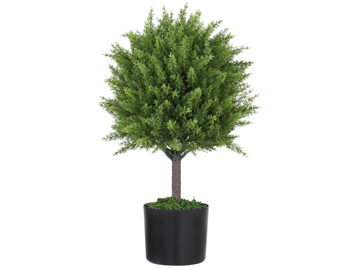 Planta Artificial De Cedro Resistente A Uv Com Vaso Incluso, Decoração Para Interiores E Exteriores, Altura 55 Cm, Cor Verde.