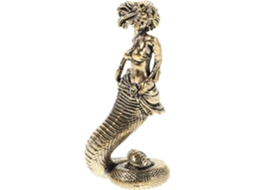 Estatueta Decorativa Medusa Cobre Dourado Escritório Escultura Artística Elegante Simboliza Sabedoria Poder GOKOCO