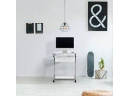 Mesa de Apoio para Portátil JSHOME Volta Branco (60 x 75 x 48 cm - Metal e Madeira)