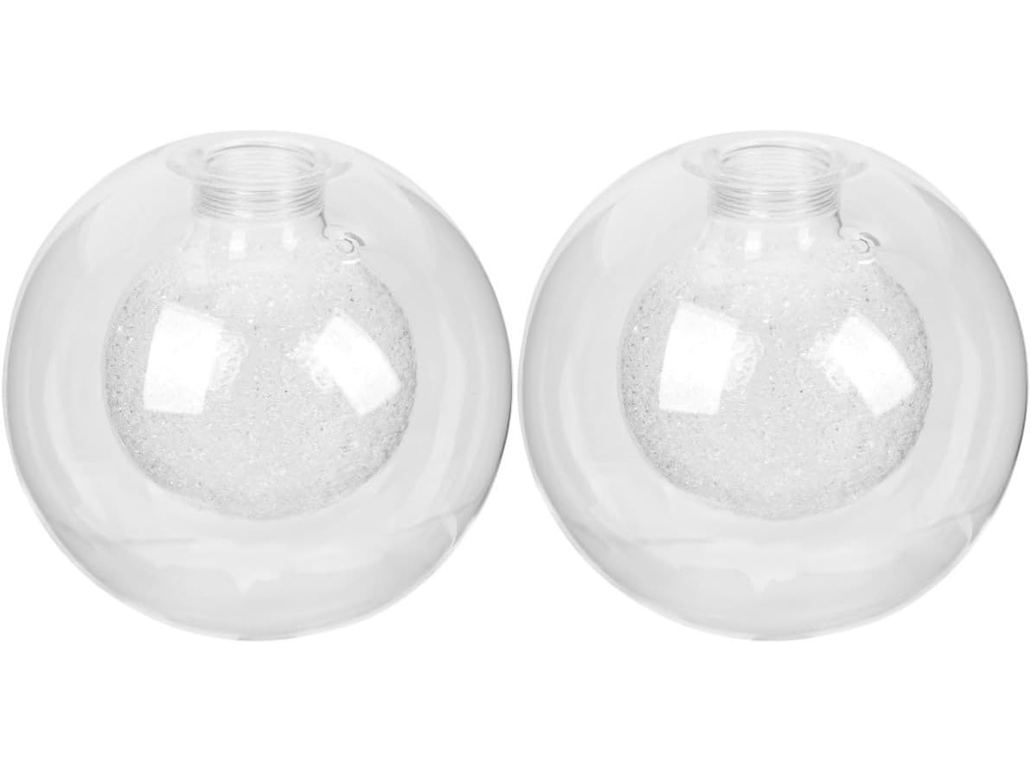 Conjunto De 2 Globos De Vidro Transparente Para Luminárias Pendentes.
