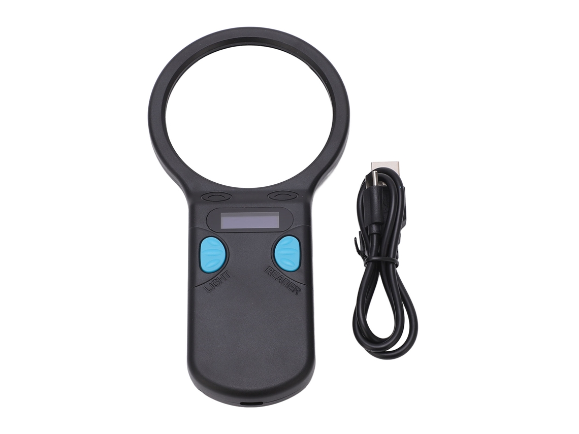 Scanner De Leitura De Chips Rfid (bluetooth, Com Lupa E Luz Led)