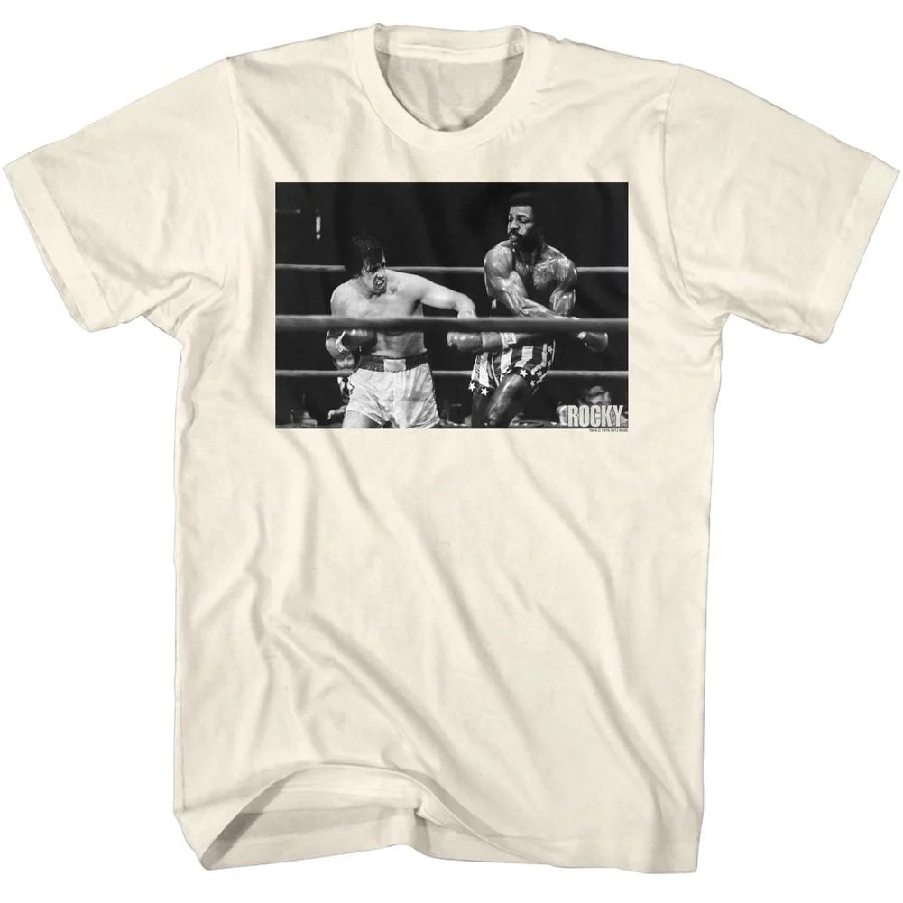 Rockinstone Rocky Movie Waaapoww Solid Natural Adult T-shirt Size:xxxl