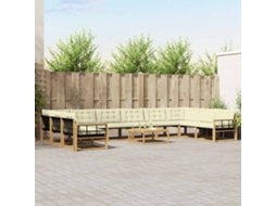 Vidaxl Conjunto De Sofás Para Exterior 11 Unid. Branco E Creme
