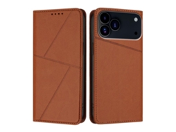 Capa De Couro Fosco Para Iphone 17 Pro - Flip Magnético