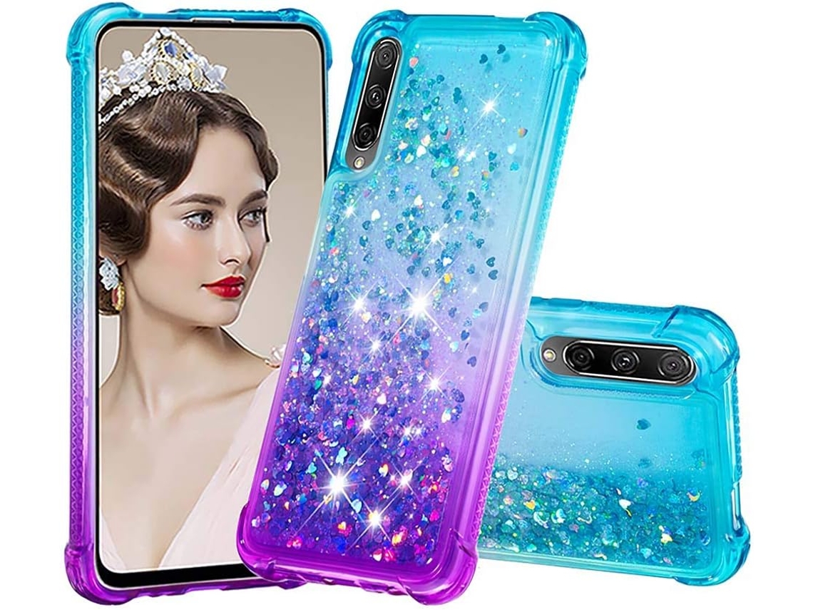 Capa Líquido Strass para Honor, Huawei Honor 9X HONGWE. Anti-Choque Bege