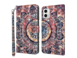Capa De Couro Com Pintura 3d Para Motorola Moto G73