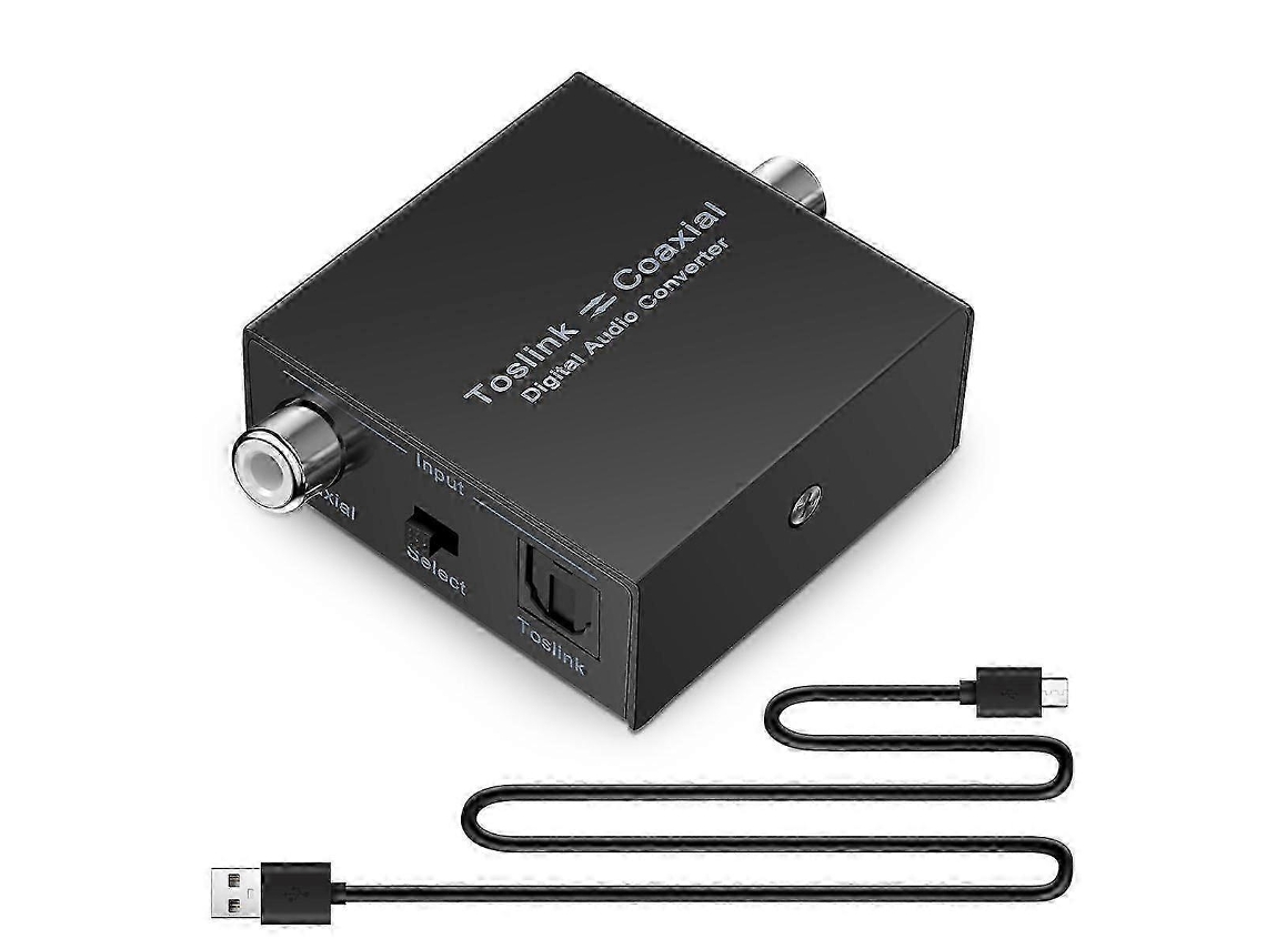 Conversor de áudio digital bidirecional Slowmoose (coaxial digital para óptico, Toslink, SPDIF, T-Br)