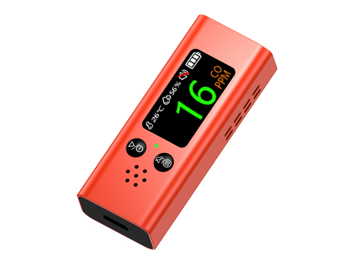 Testador De Qualidade Do Ar 3 Em 1 Com Detector De Monóxido De Carbono, Temperatura E Umidade E Display Tft 0.96 Polegadas