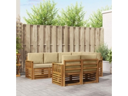 Vidaxl Conjunto De Sofás Para Exterior 7 Unid. Natural E Bege