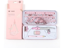 Kit de Matemática com 8 peças de material escolar, incluindo régua, papel vegetal, compasso, lápis, lápis de cor e conjunto de...