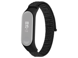 Bracelete de Nylon Prendedor de Laço para Xiaomi Mi Band 4/Band 3 Preto