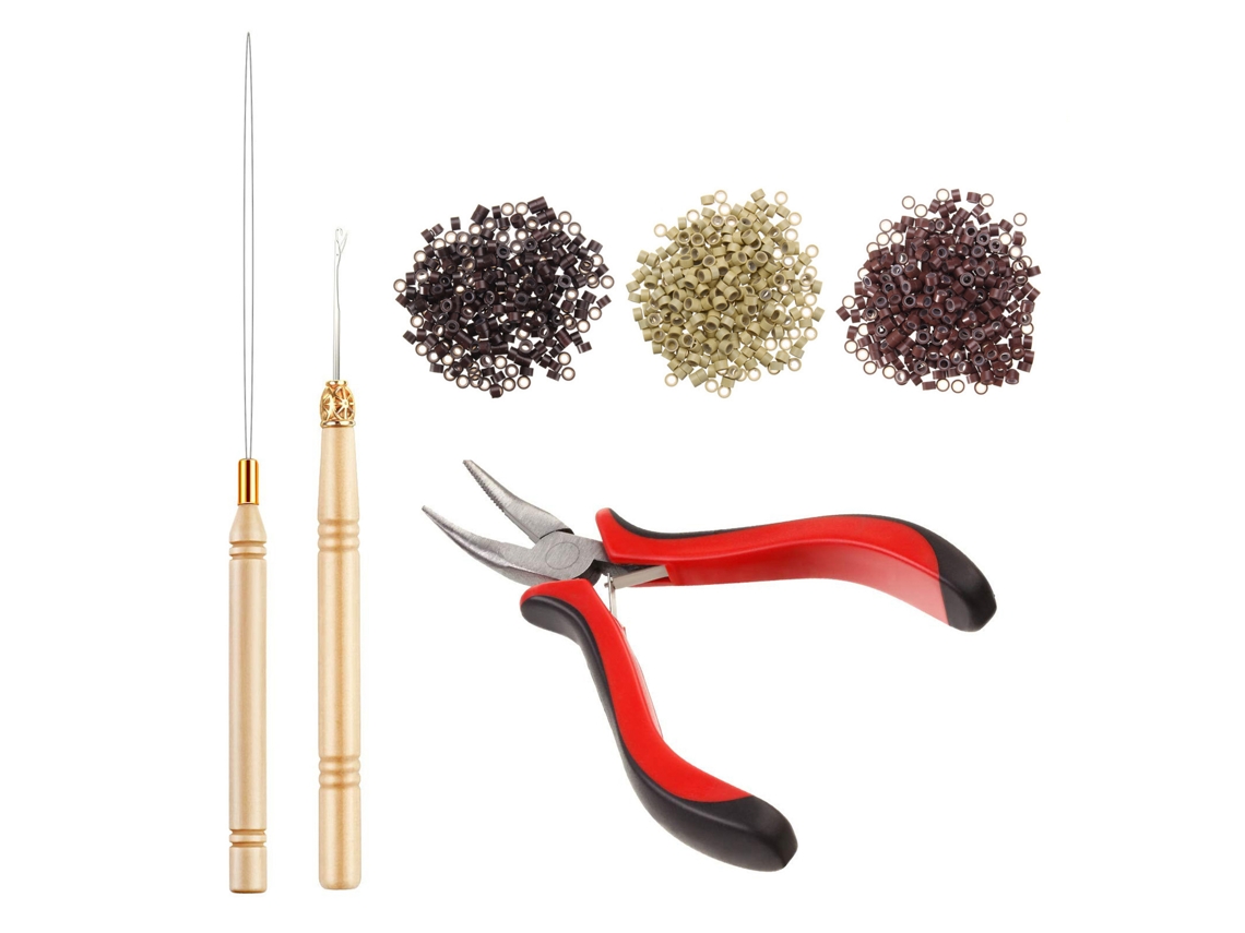 2026 kit de Ferramentas para Extensões de Cabelo com Anéis de Silicone e Acessórios