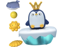Brinquedo de Banho Pinguim com Aspersor para Bebês, Tamanho Médio, Abs Durável, CHABERLU