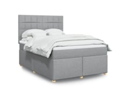 Vidaxl Cama com Molas/colchão 160x200 Cm Tecido Cinzento claro