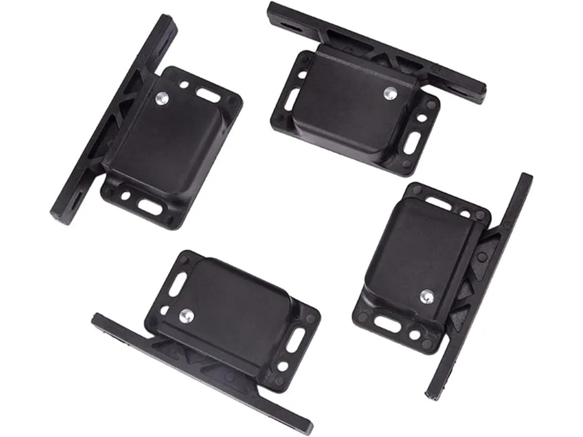 Trava Magnética Porta, Kit Com 4 Peças De Ganchos Compatíveis Fivela Mola Abertura Automática Preta
