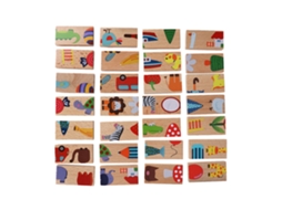 Conjunto De Blocos De Madeira Coloridos Animais 28pcs Brinquedo Educativo Quebra-cabeça Para Crianças