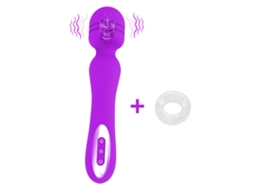 Vibrador Para Mulheres De Duas Cabeças Com Função De Aquecimento Brinquedo Sexual Adulto