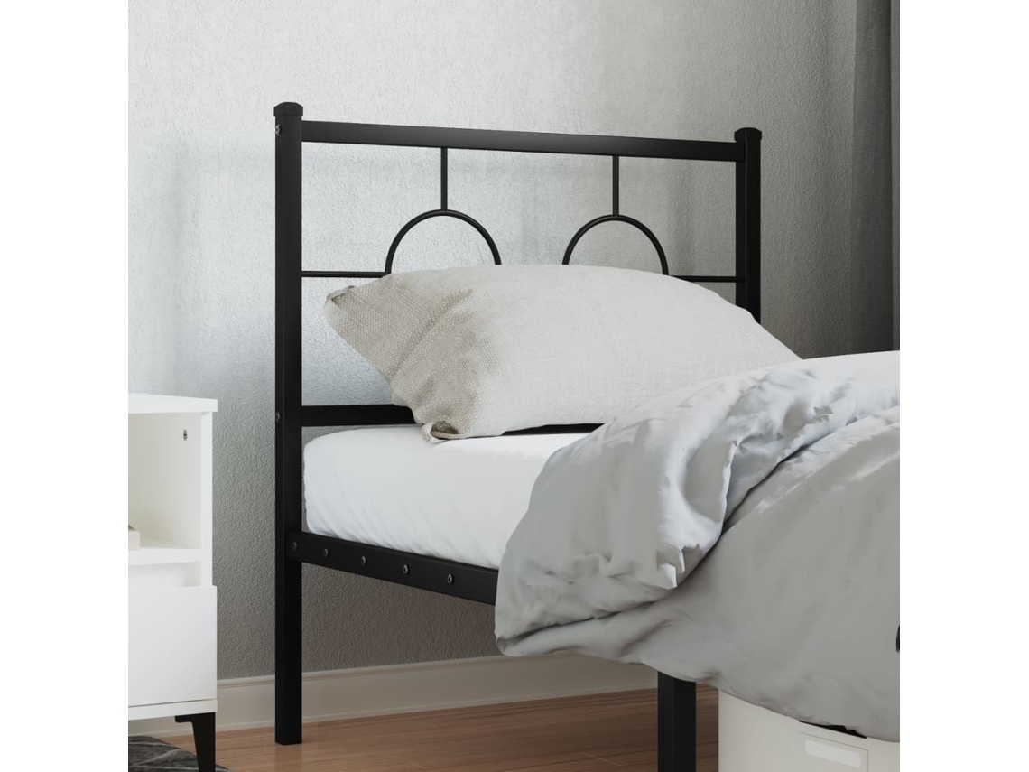 Vidaxl Cabeceira De Substituição 80 Cm Metal Preto
