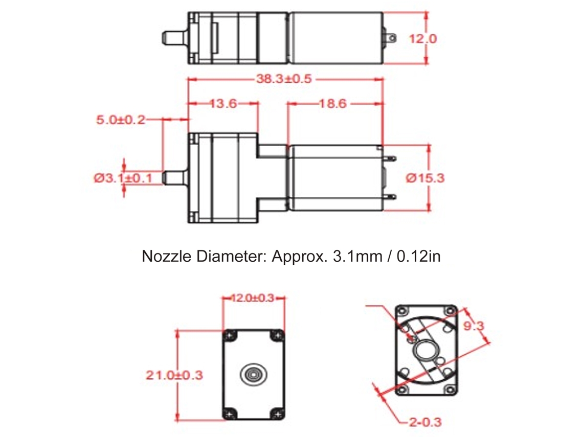 Bomba De Ar Micro Dc 6v Baixo Ruído Mini Vácuo