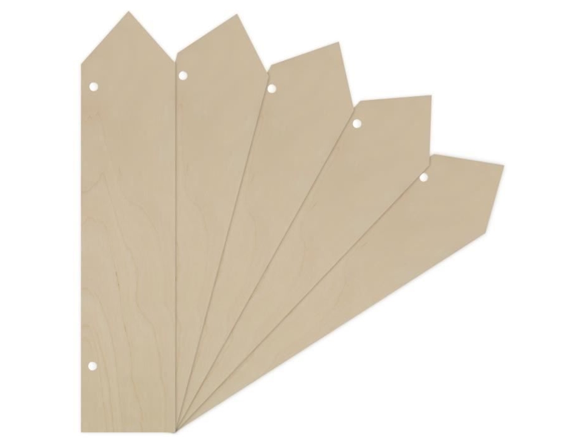 Conjunto de 5 pingentes em forma de flechas grandes - CREATIVE DECO - 40 x 9 cm - Contraplacado não tratado